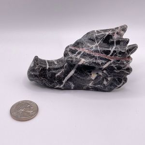 Zebra Jasper Crystal Dragon Head Carving!